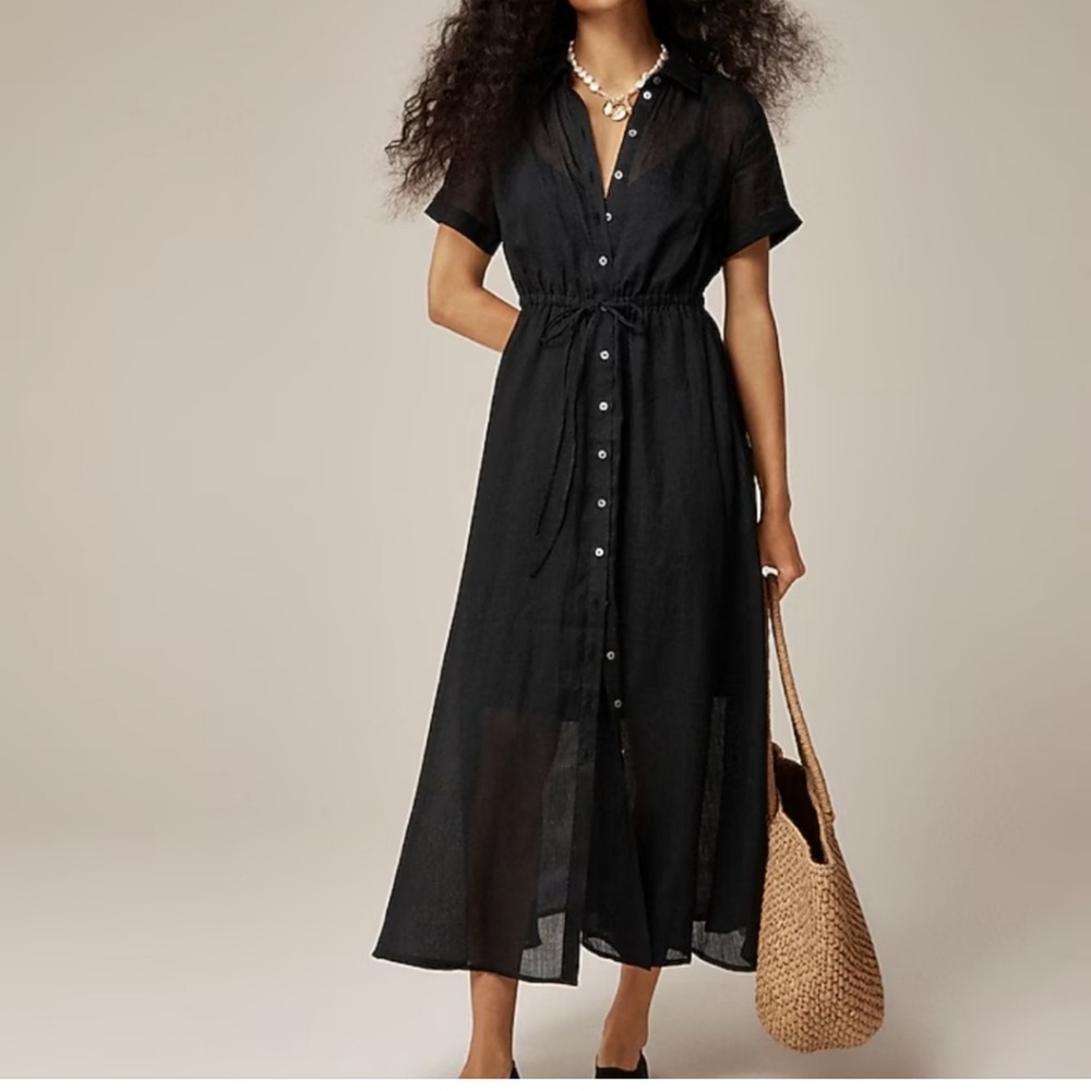 J.Crew NWT Cerise shirt-dress made from 100% ramie